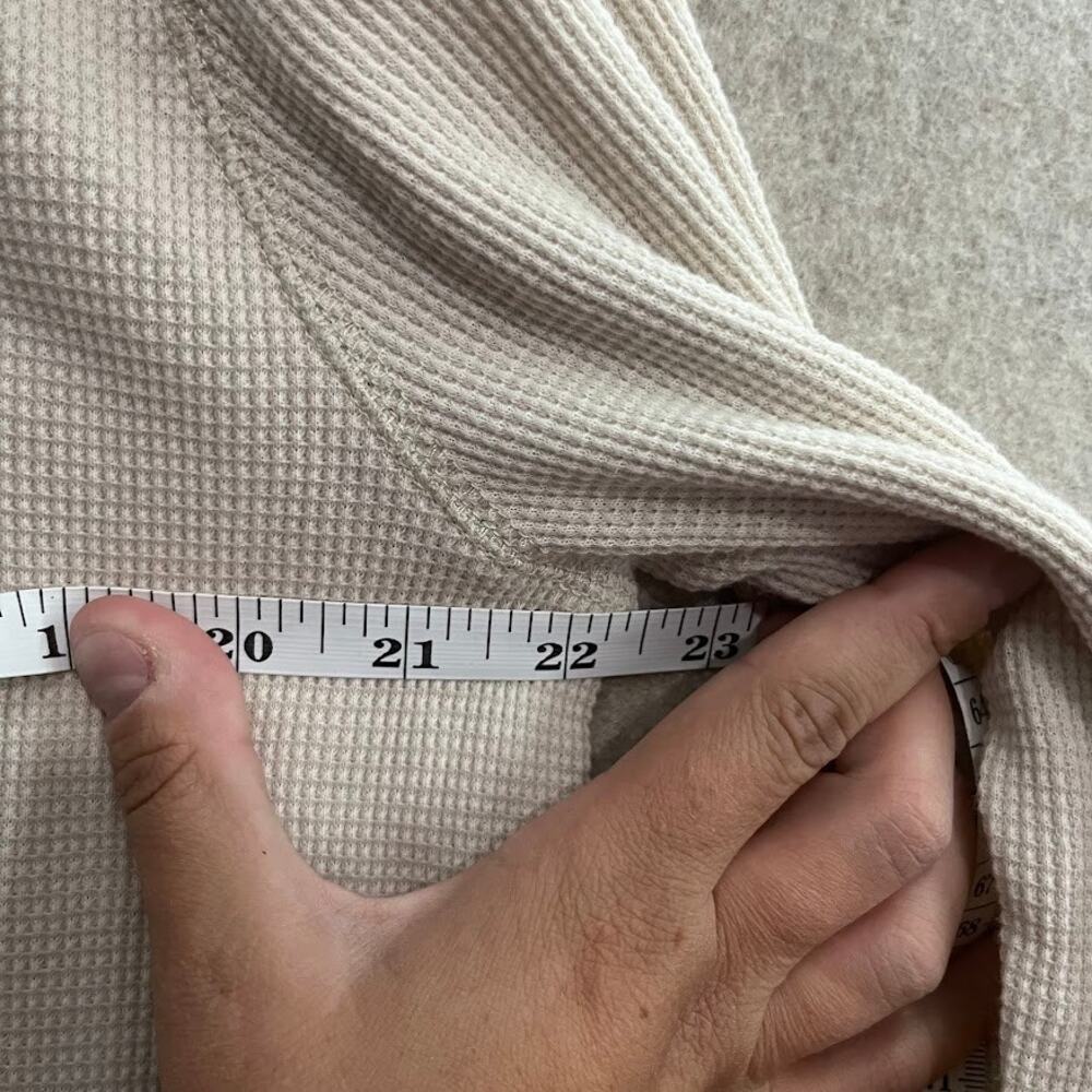 Old Navy Button Henley Cream Thermal Built-in Flex Shirt Size XL - Picture 7 of 9